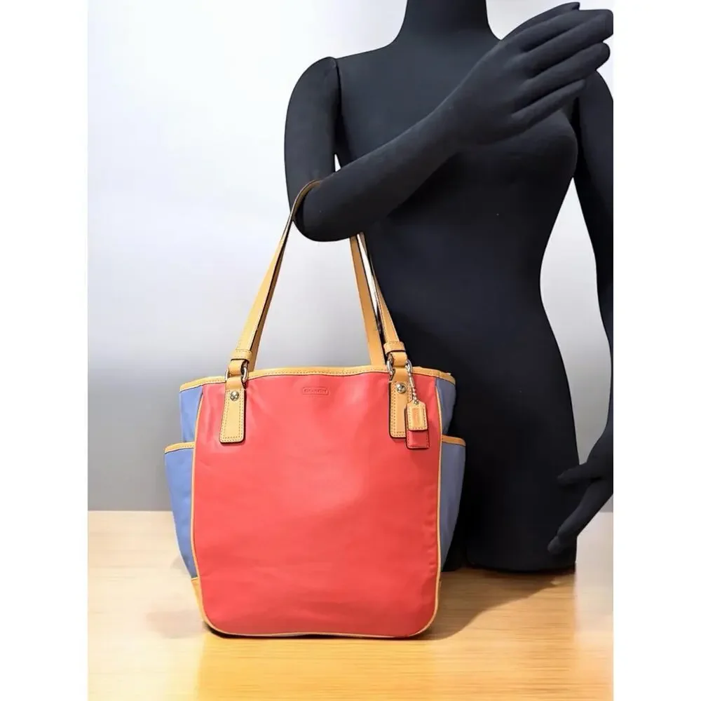 Coach F23683 Park Color Block Tote Bag